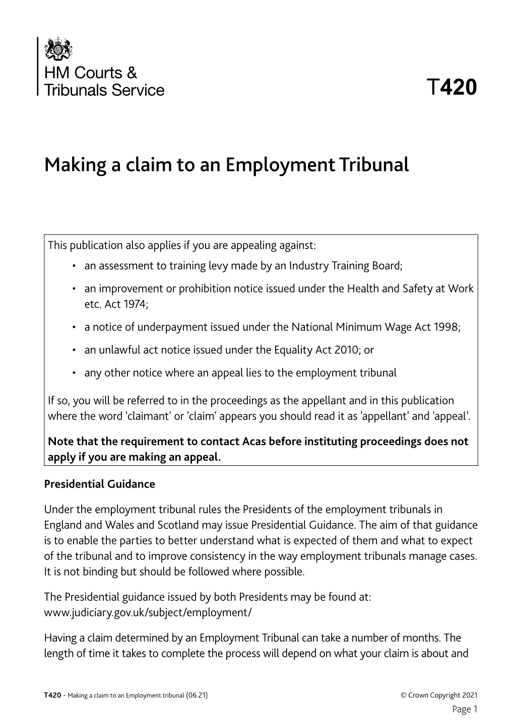 Making a Claim to an Employment Tribunal