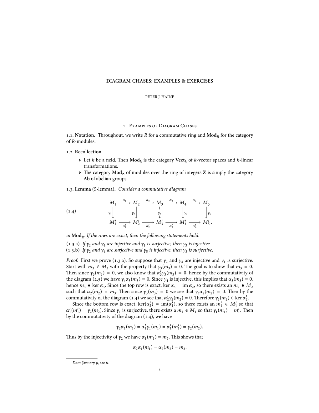 Diagram Chases: Examples & Exercises