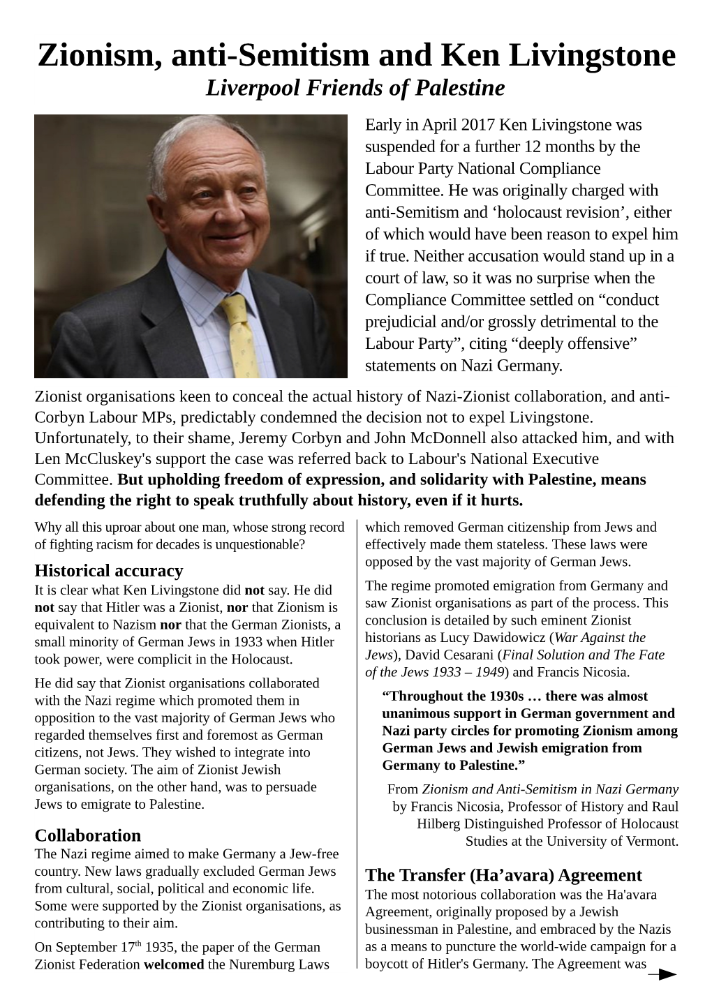 Zionism, Anti-Semitism and Ken Livingstone