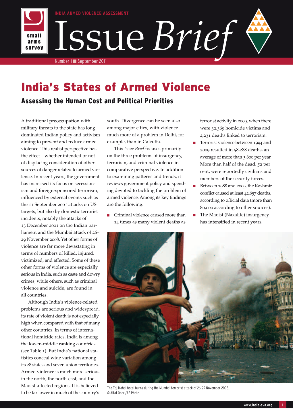 India's States of Armed Violence: Assessing the Human Cost And