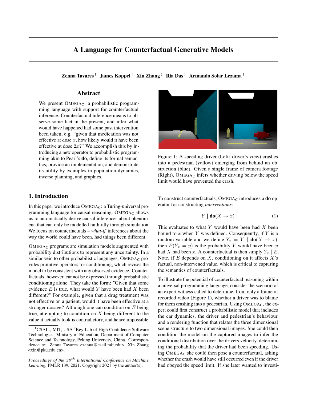 A Language for Counterfactual Generative Models