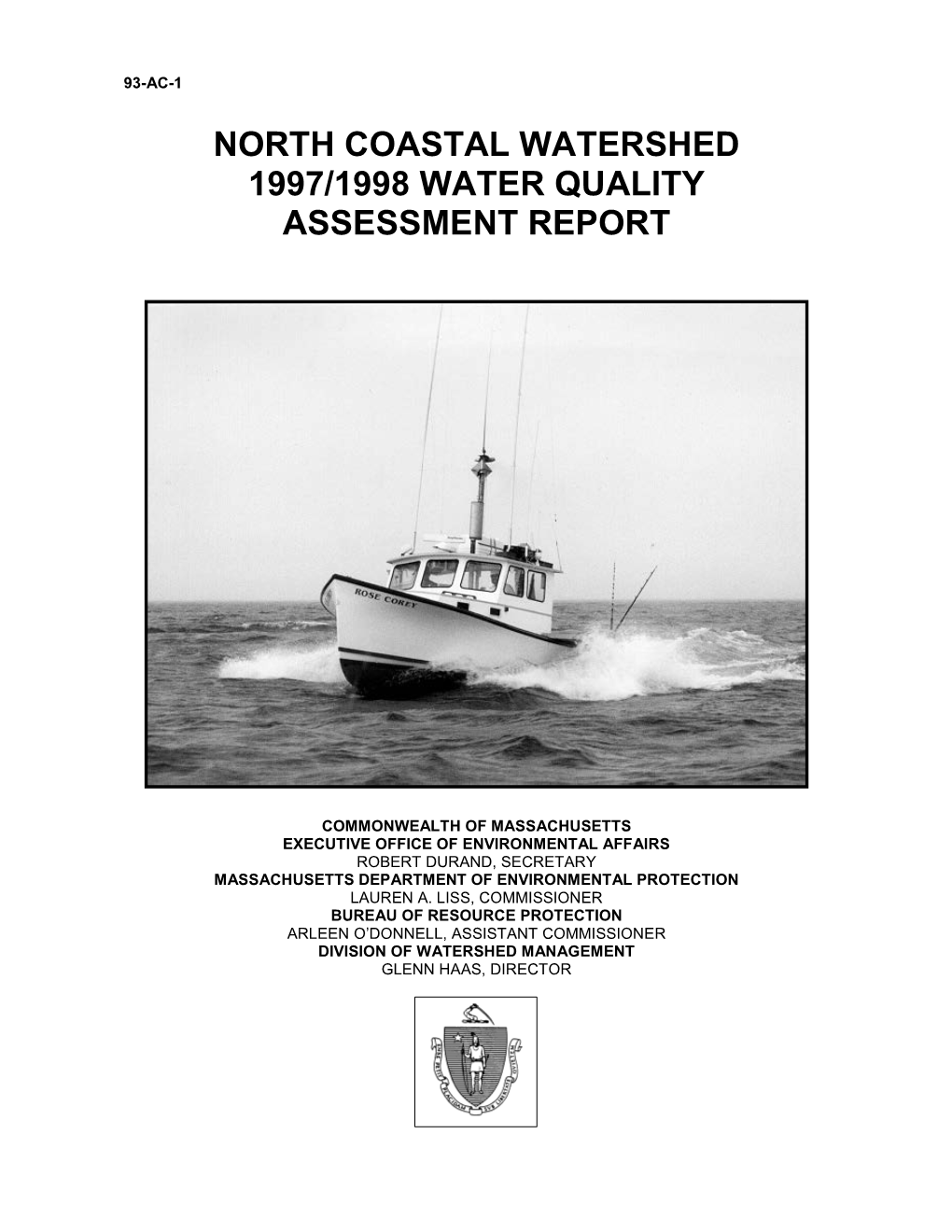 North Coastal Watershed 1997/1998 Water Quality Assessment Report