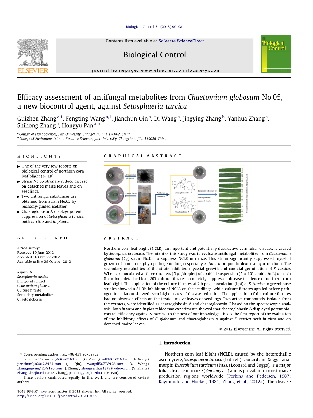 Efficacy Assessment of Antifungal Metabolites from Chaetomium