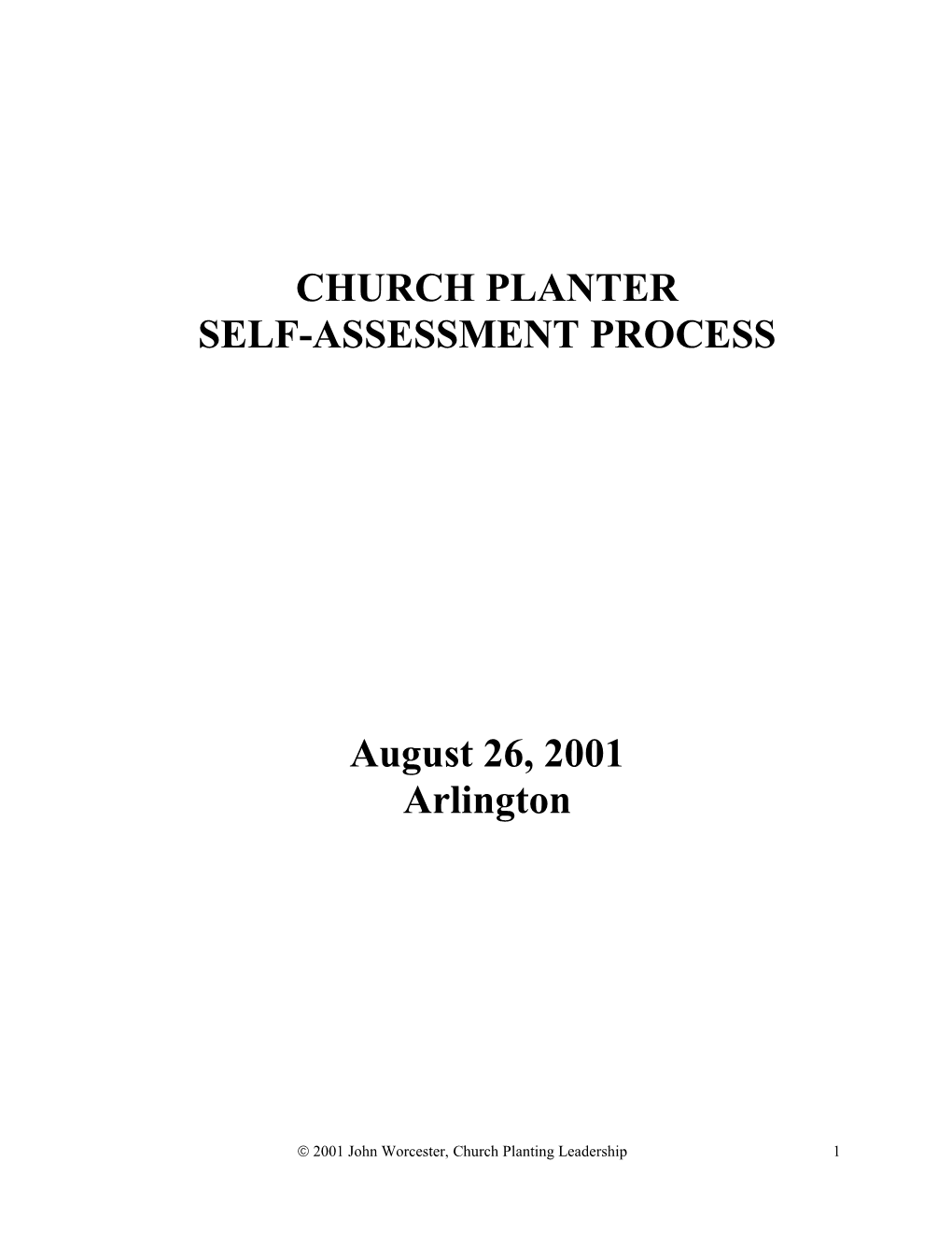 Self-Assessment Process