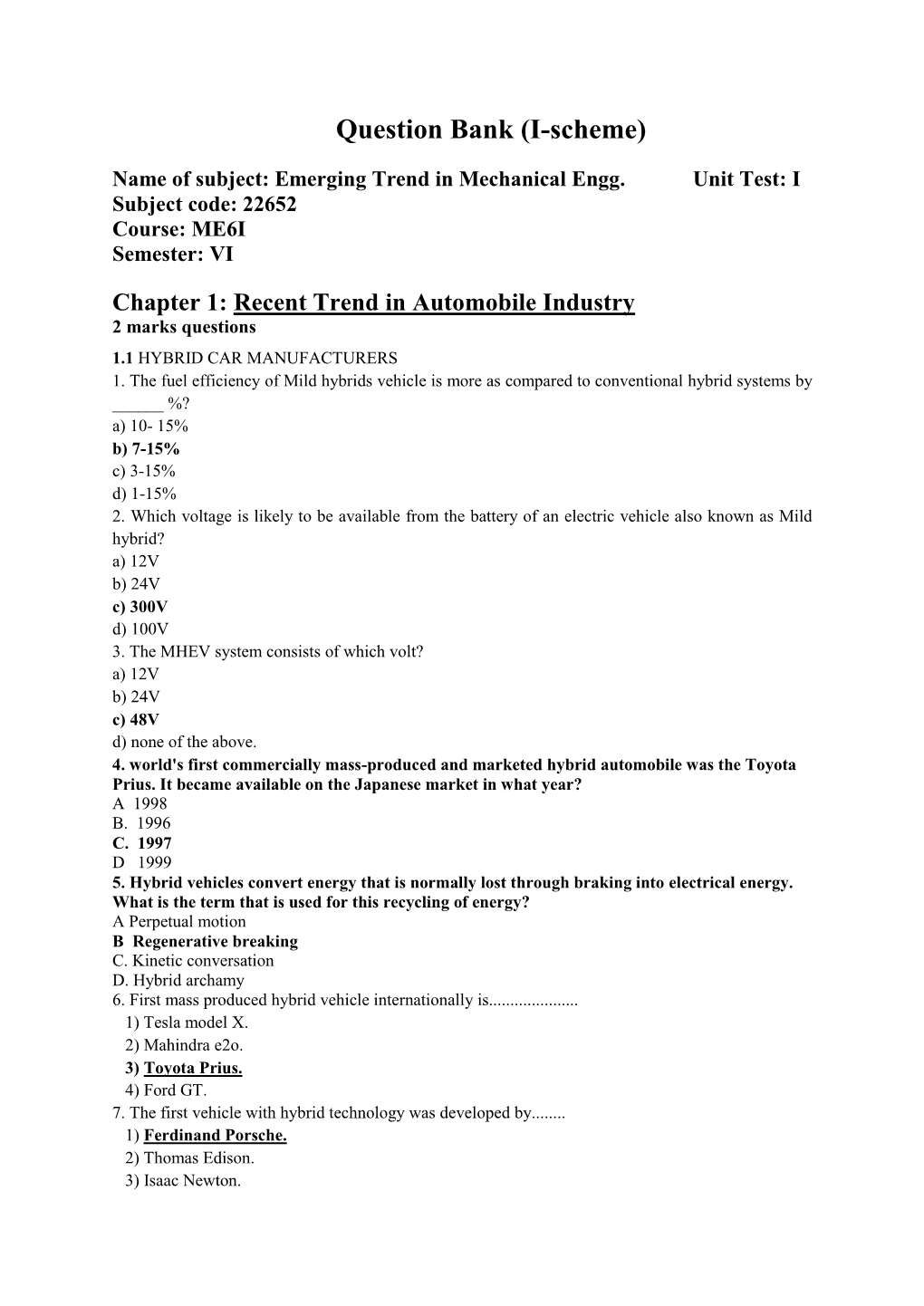 Question Bank (I-Scheme)