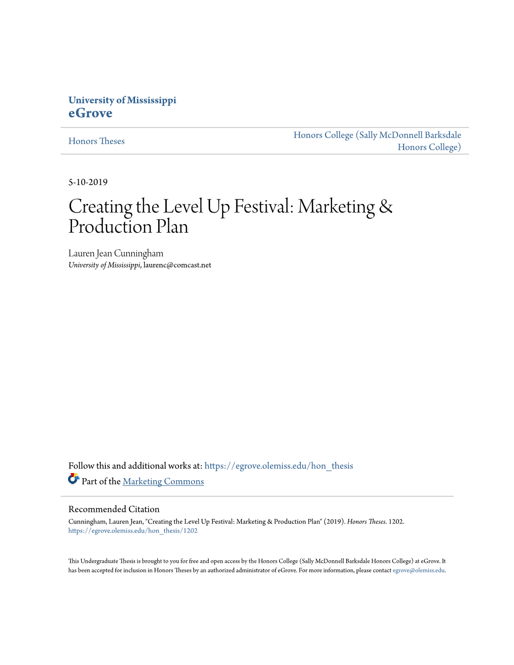 Marketing & Production Plan