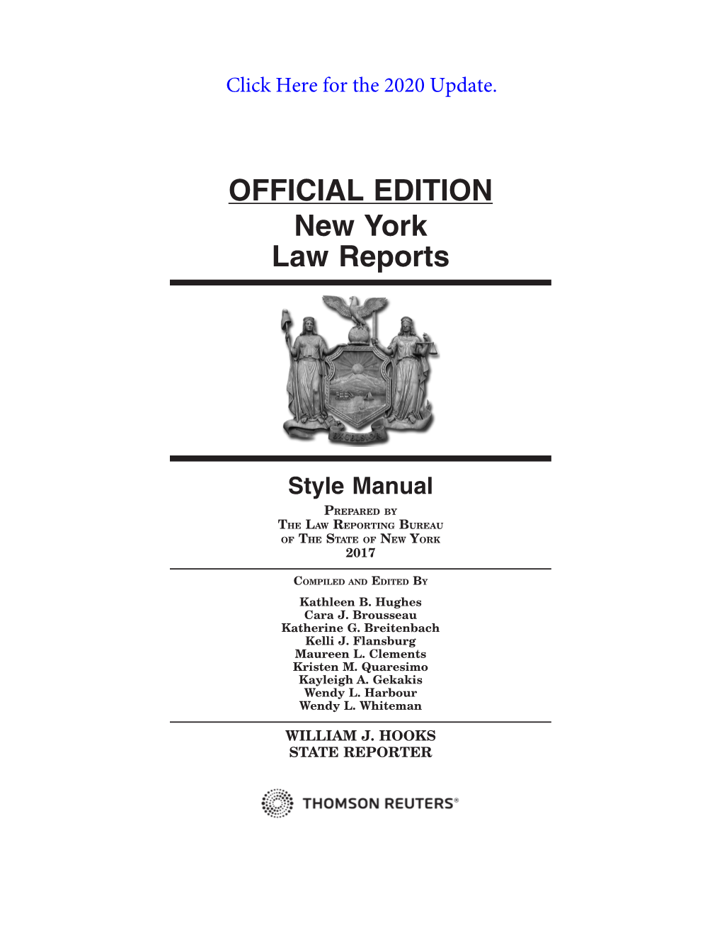 OFFICIAL EDITION New York Law Reports