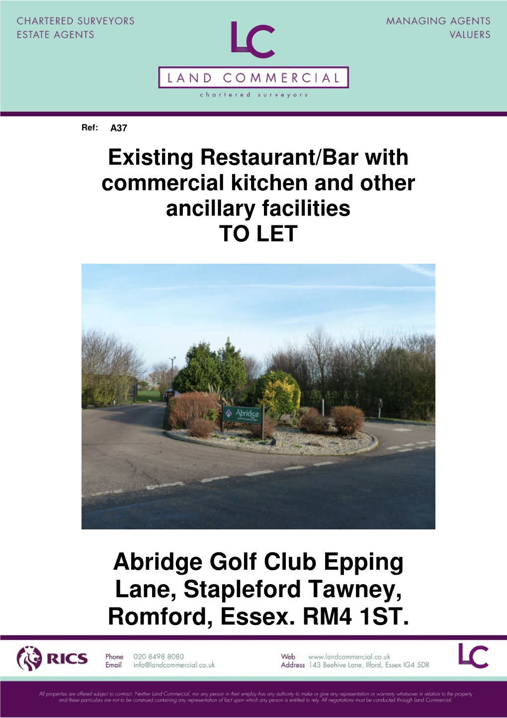 Abridge Golf Club Epping Lane, Stapleford Tawney, Romford, Essex