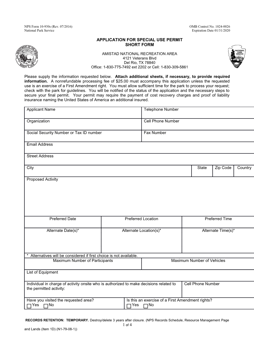 NPS Form 10-930S (Rev. 07/2016) OMB Control No. 1024-0026 s1