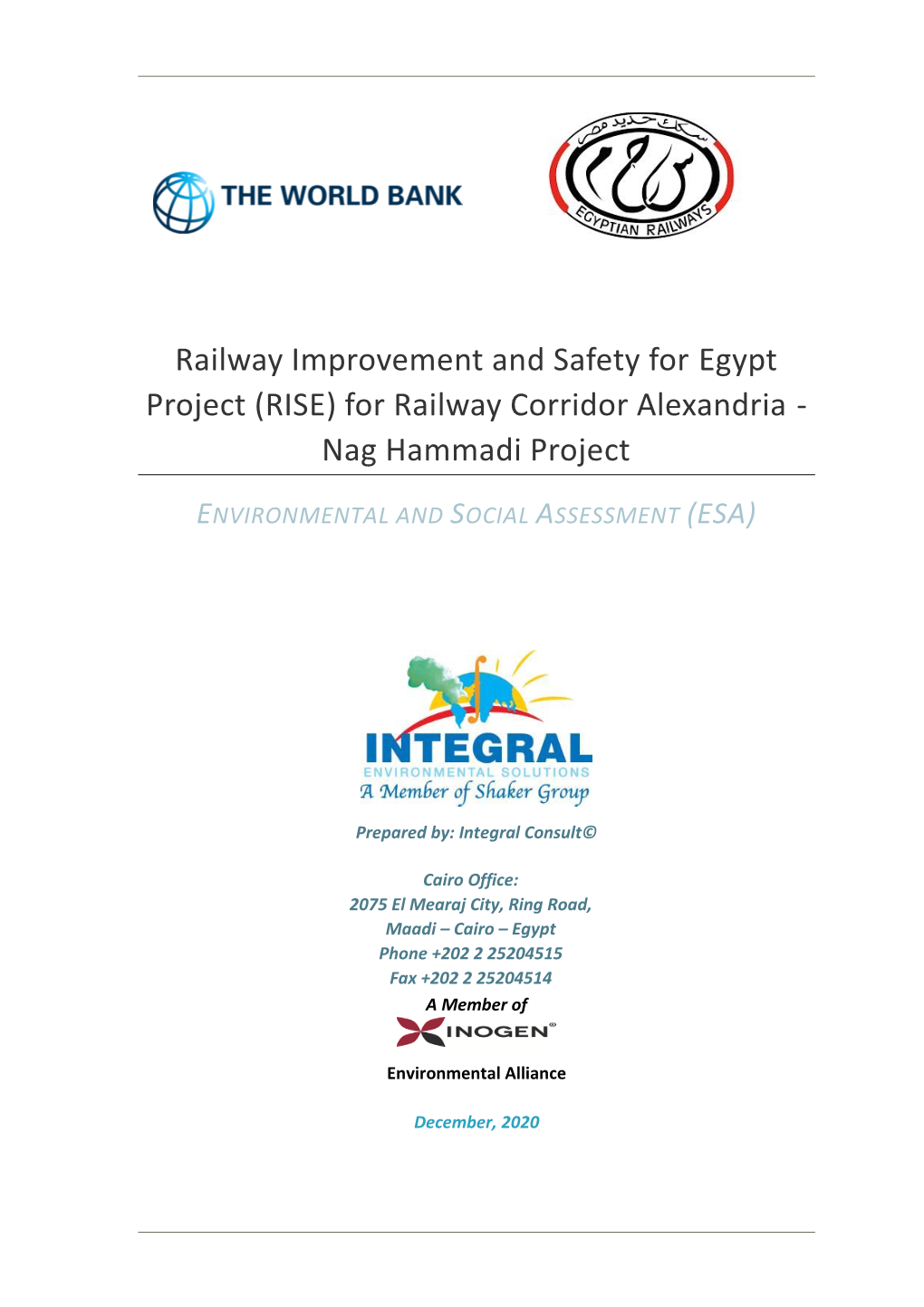 Railway Improvement and Safety for Egypt Project (RISE) for Railway Corridor Alexandria - Nag Hammadi Project