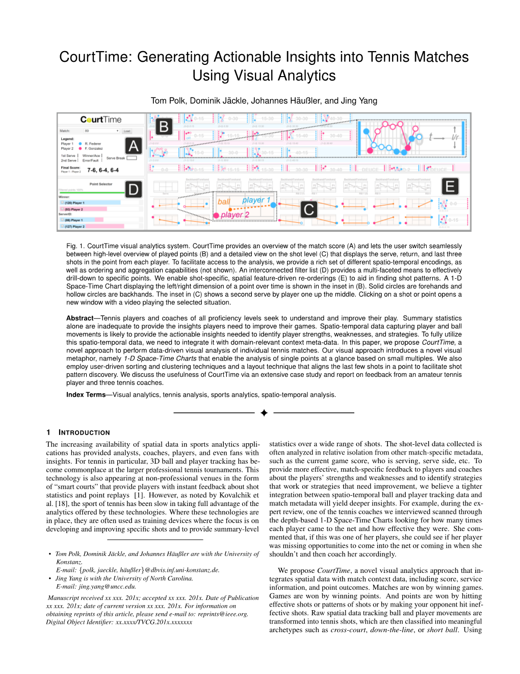 Generating Actionable Insights Into Tennis Matches Using Visual Analytics