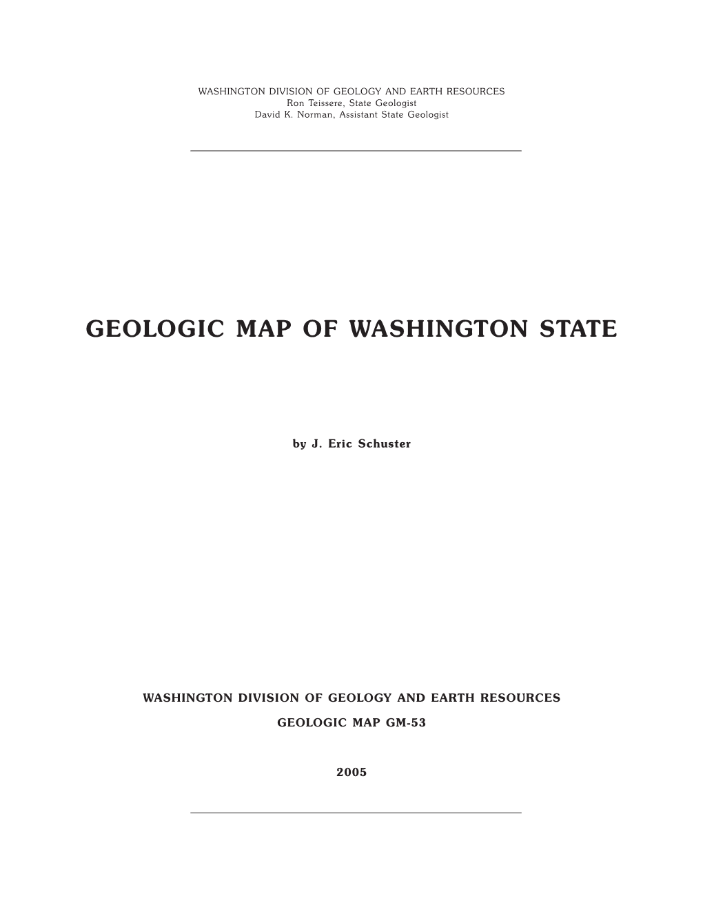 Geologic Map of Washington State