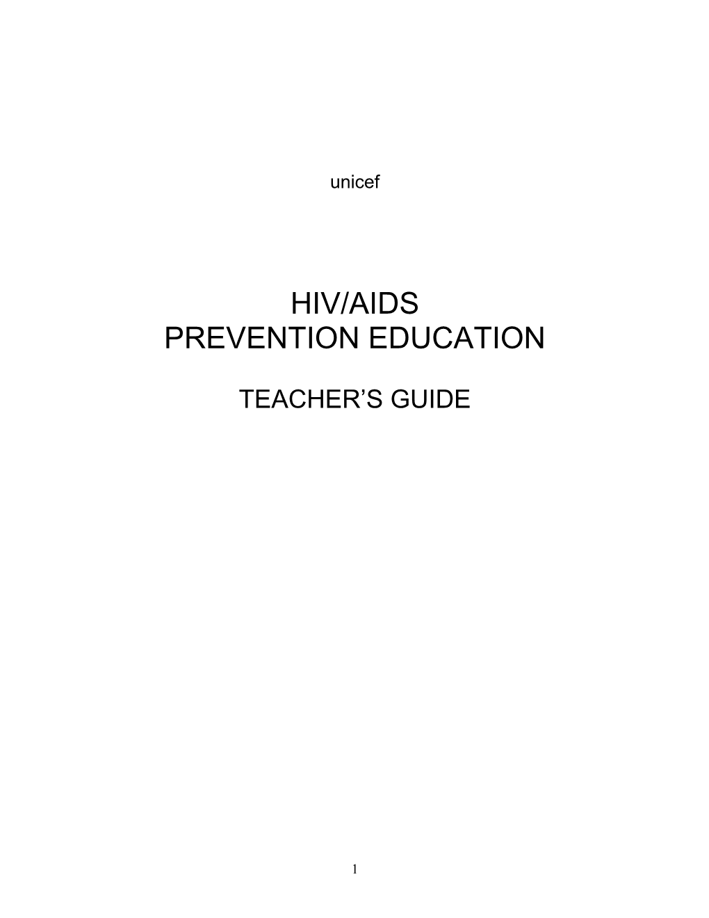 Hiv/Aids Prevention Education