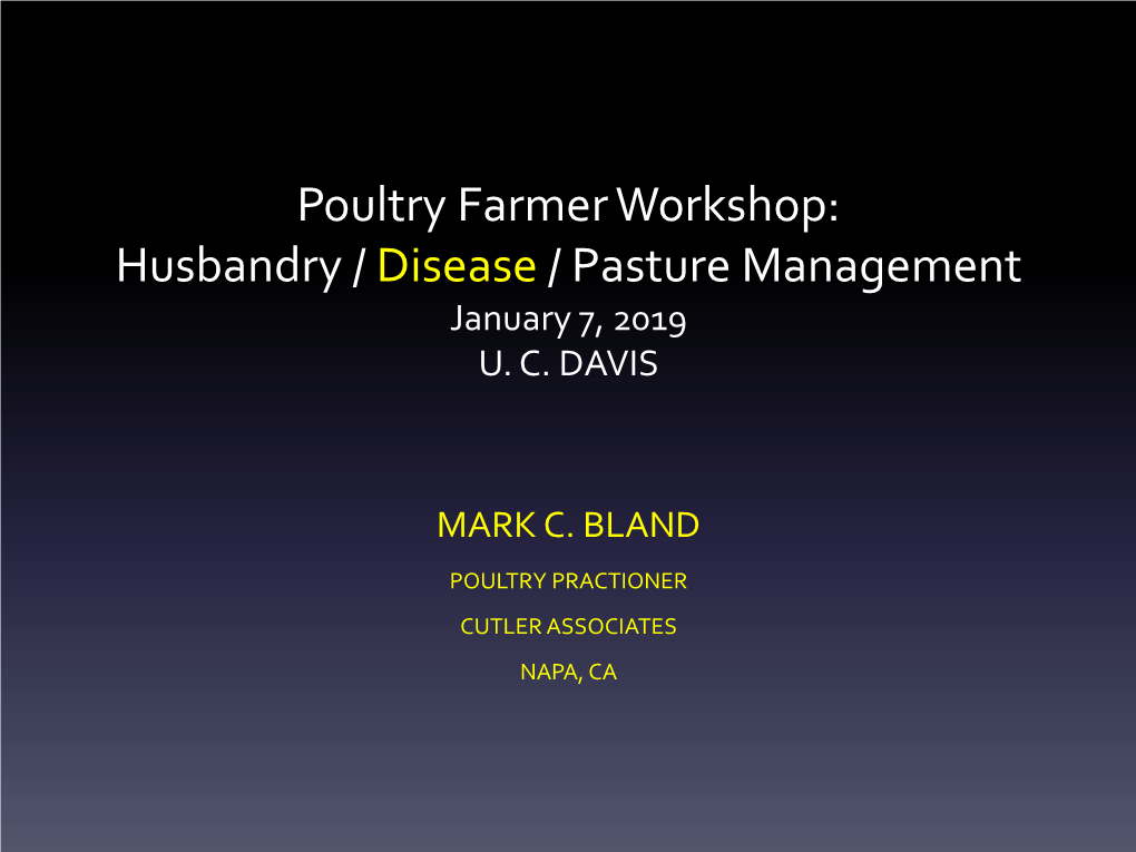 Poultry Diseases