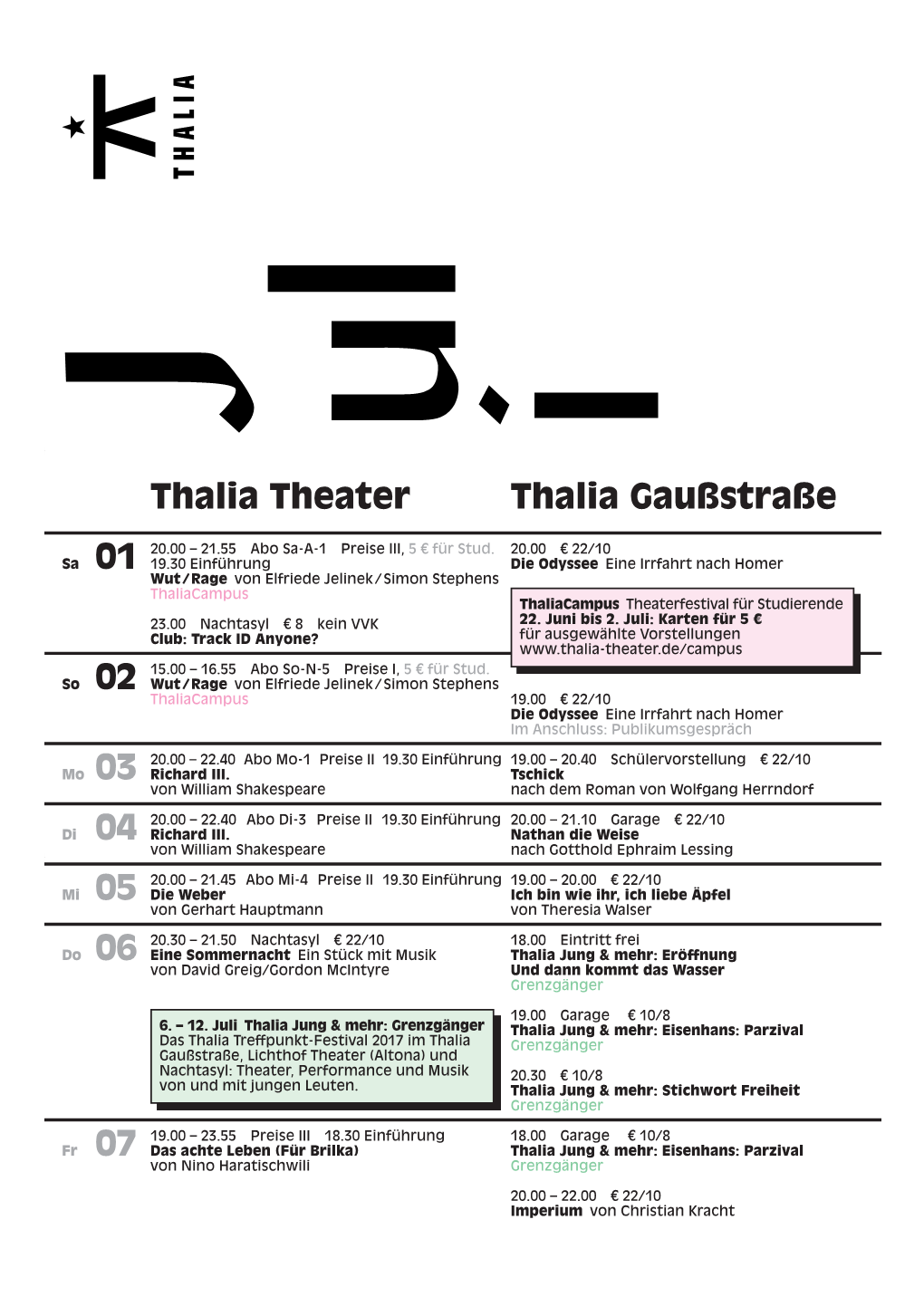 Thalia Theater Thalia Gaußstraße 04 07 08