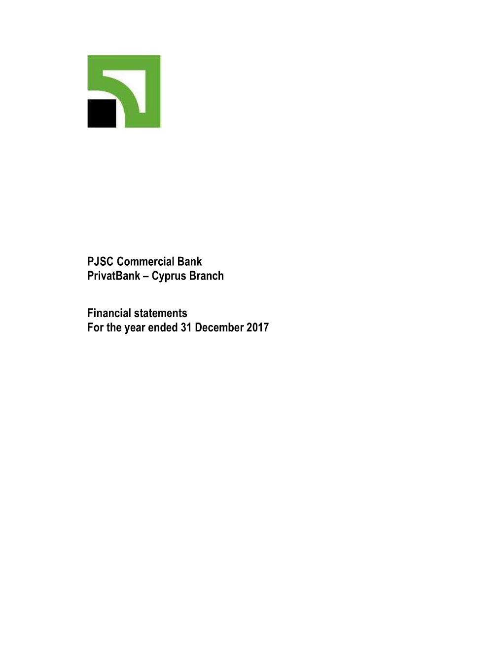 PJSC Commercial Bank Privatbank – Cyprus Branch Financial