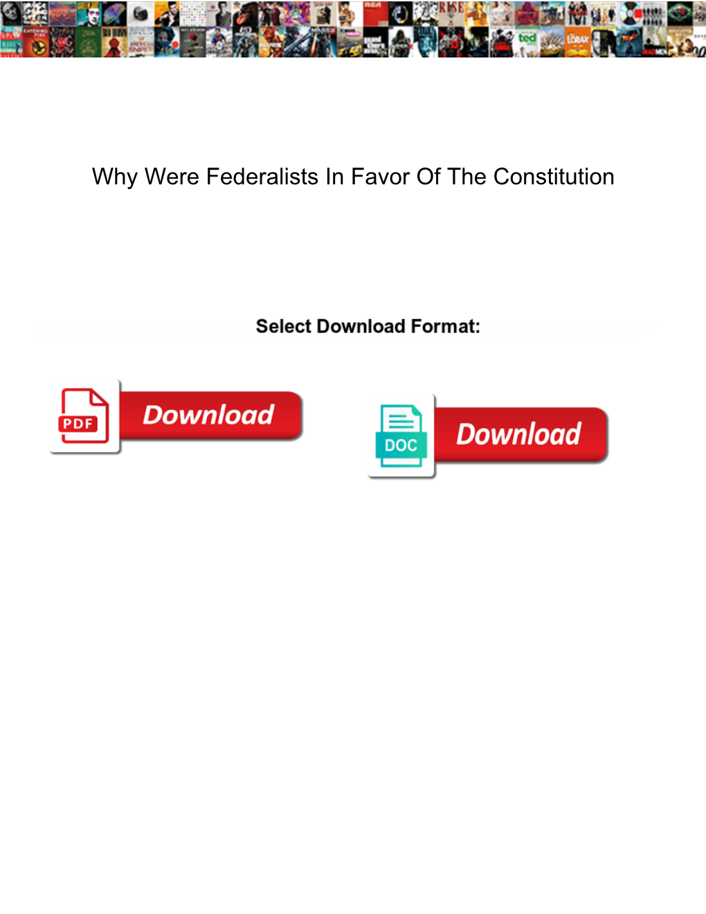 Why Were Federalists in Favor of the Constitution