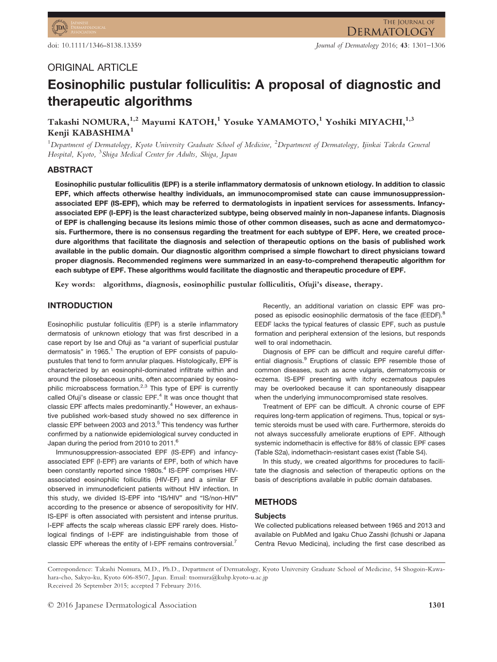 Eosinophilic Pustular Folliculitis: a Proposal of Diagnostic and Therapeutic Algorithms