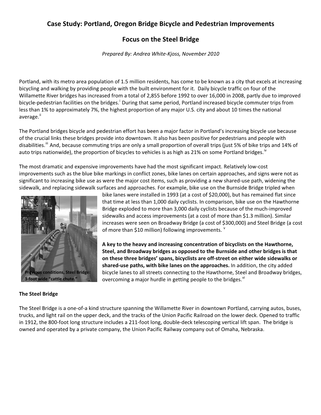 Case Study: Portland, Oregon Bridge Bicycle and Pedestrian Improvements