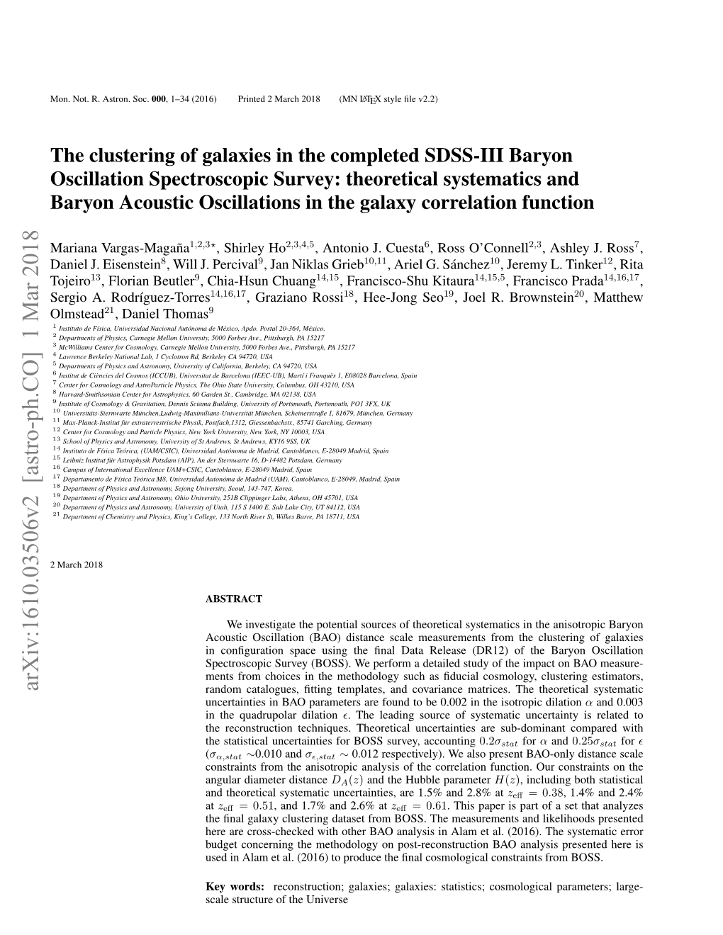 The Clustering of Galaxies in the Completed SDSS-III Baryon