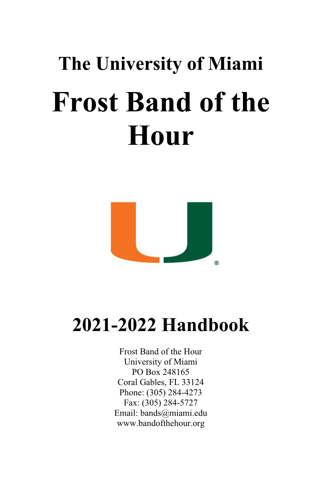 Athletic Bands Student Handbook 2021-22