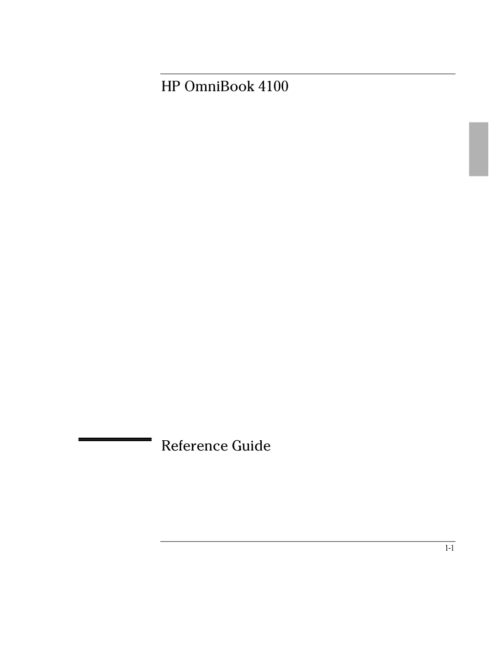 HP Omnibook 4100 Reference Guide