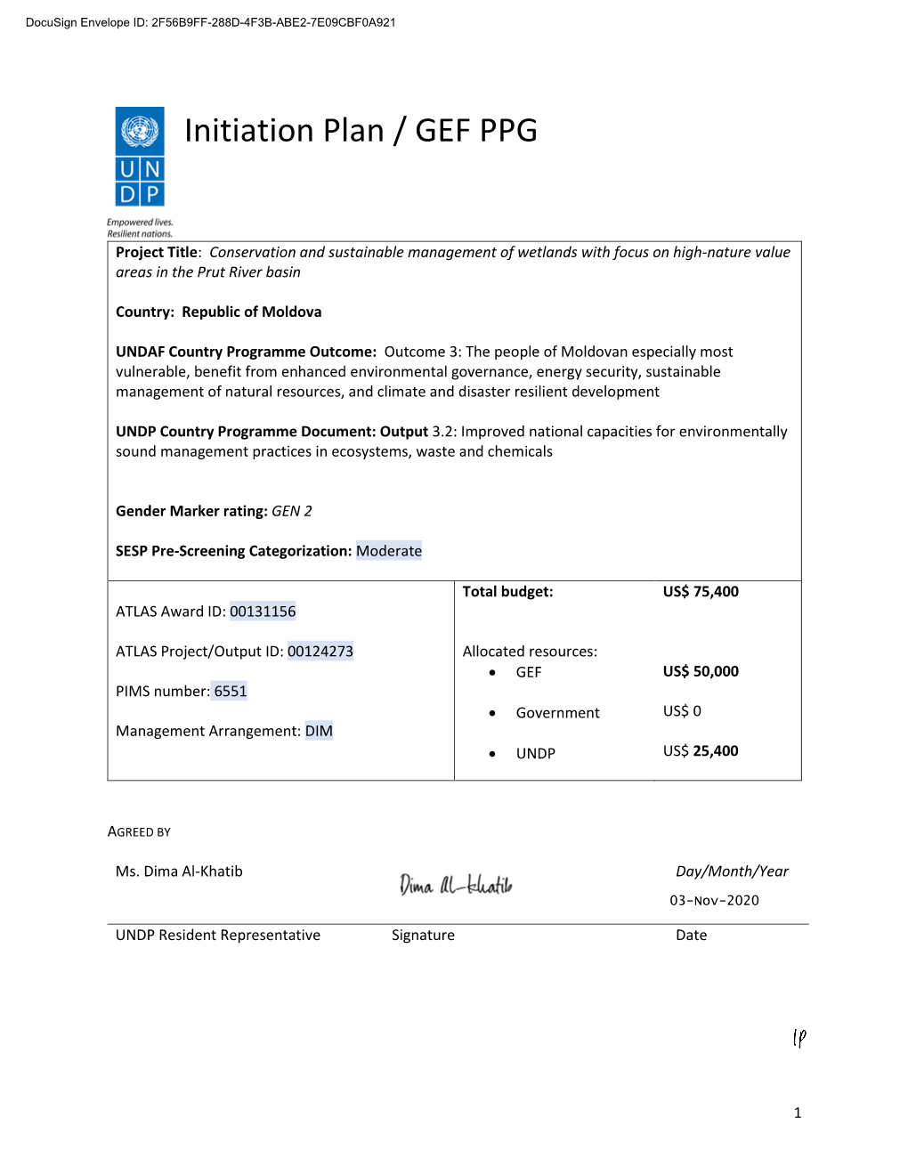 Initiation Plan / GEF PPG