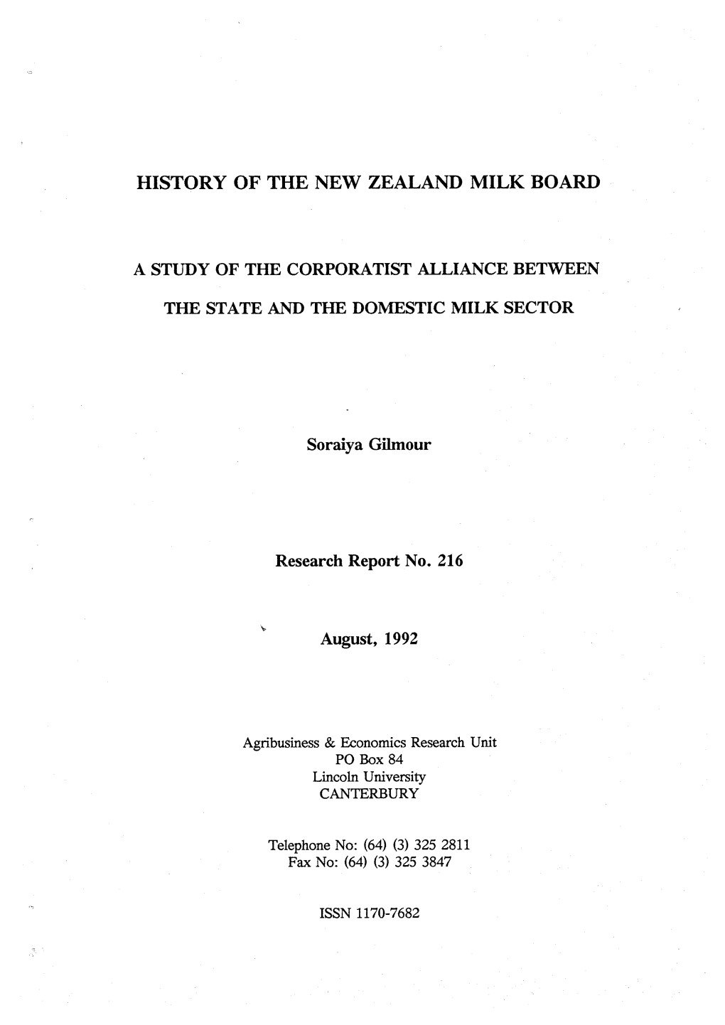 History of the New Zealand Milk Board