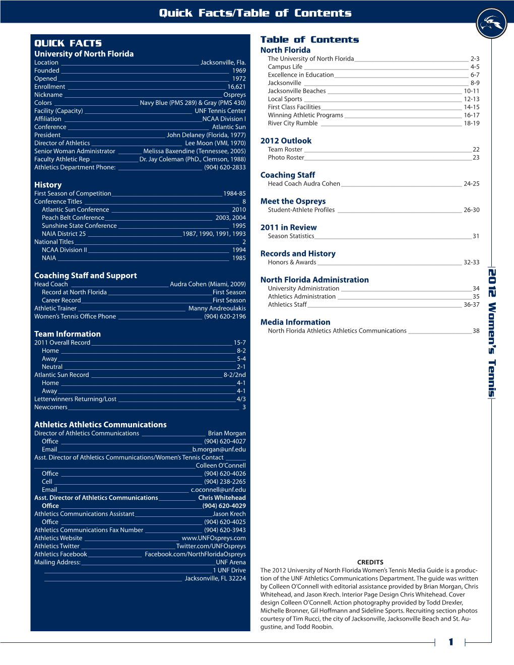 Quick Facts/Table of Contents