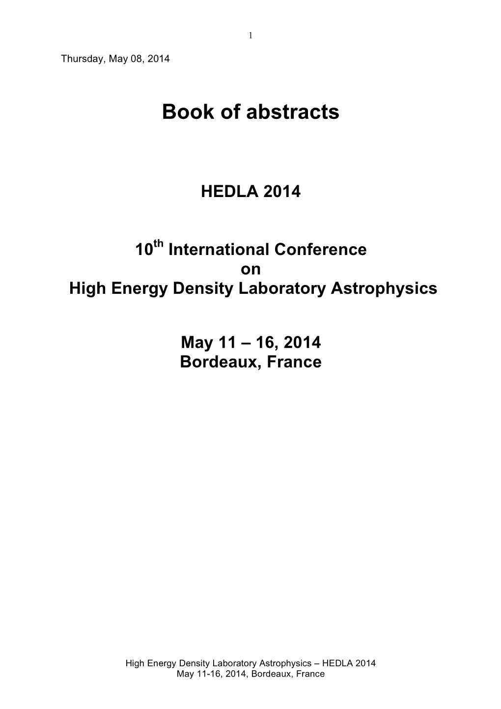 Book of Abstracts