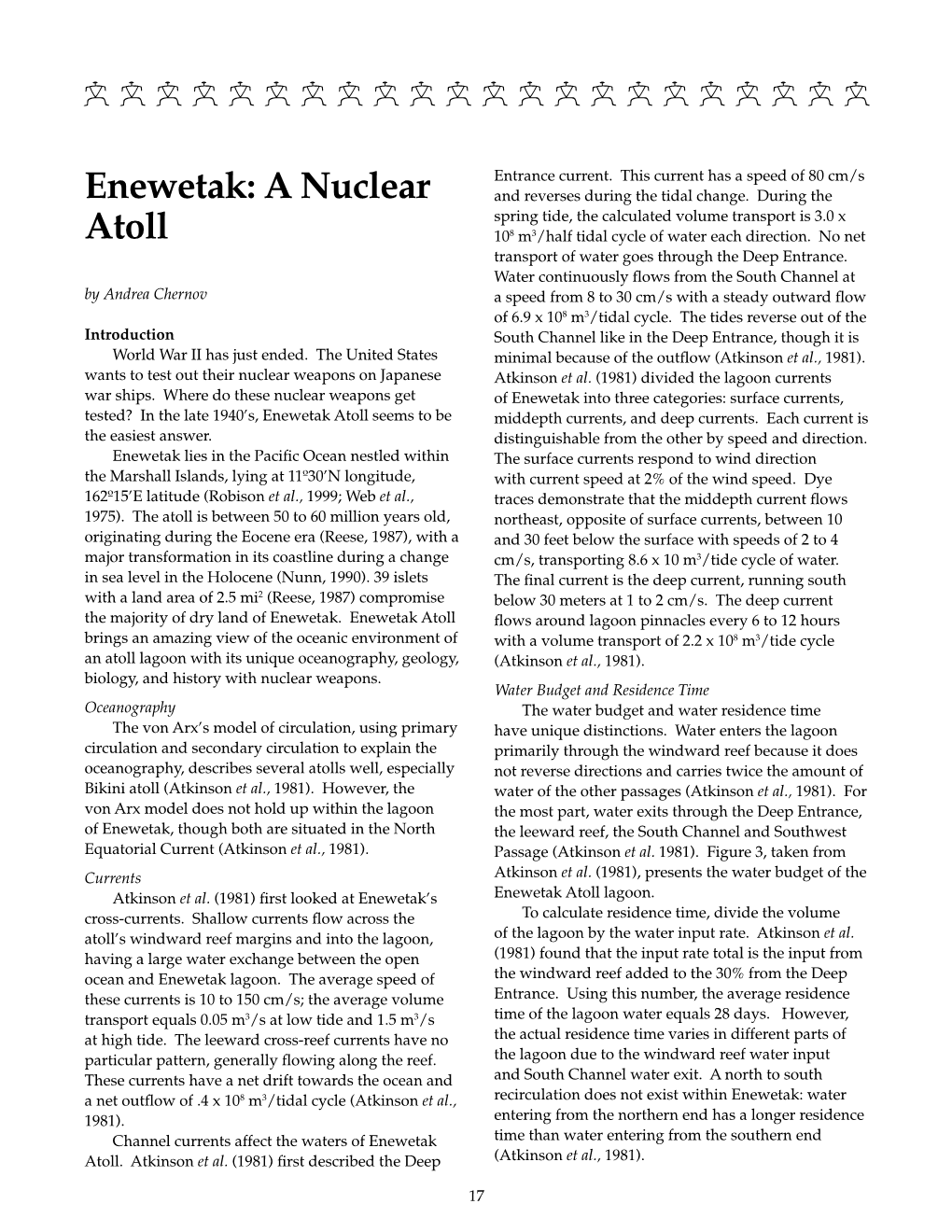 Enewetak: a Nuclear Atoll