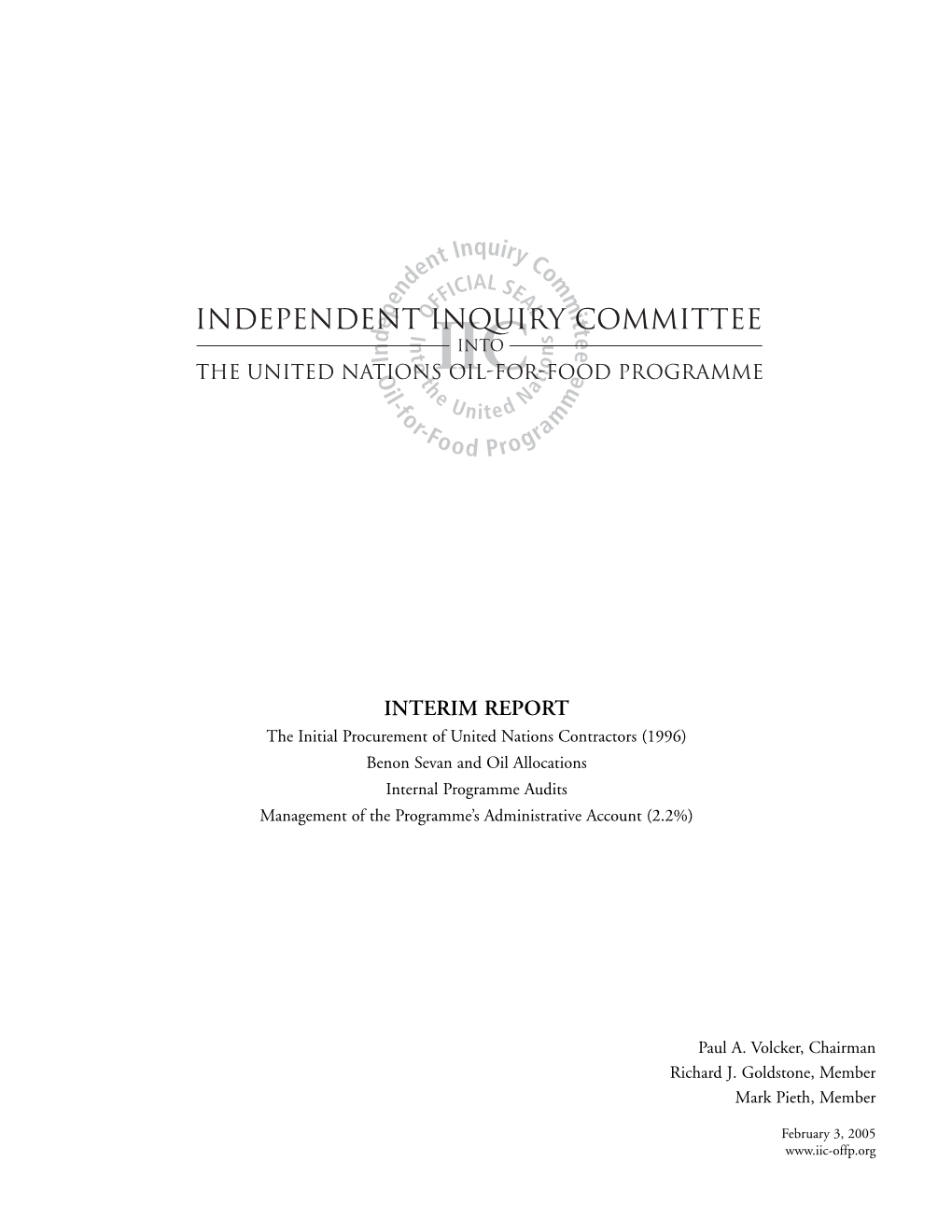 Independent Inquiry Committee Into the United Nations Oil-For-Food Programme