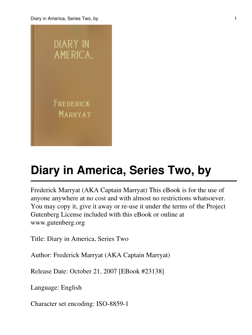 Diary in America, Series Two, by 1