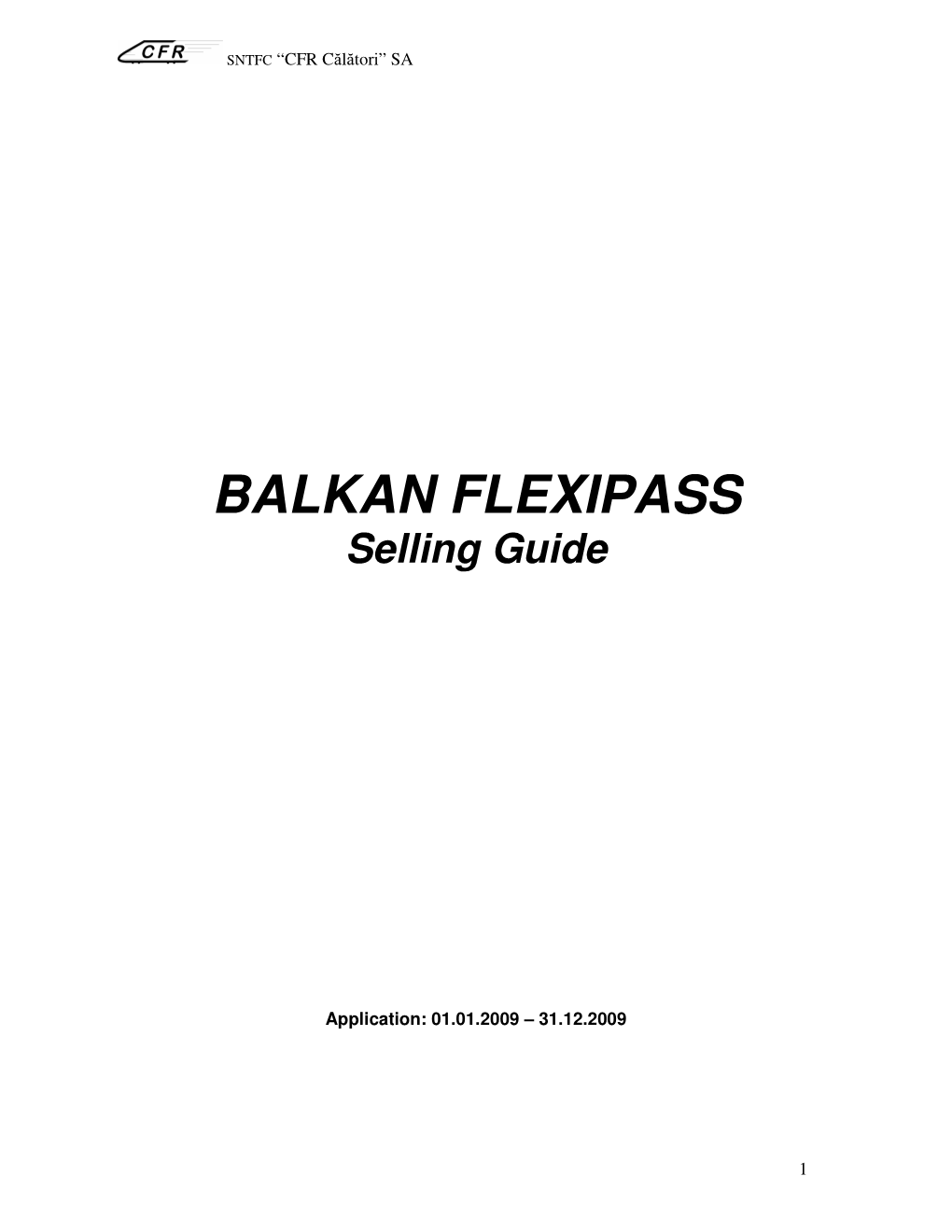 BALKAN FLEXIPASS Selling Guide