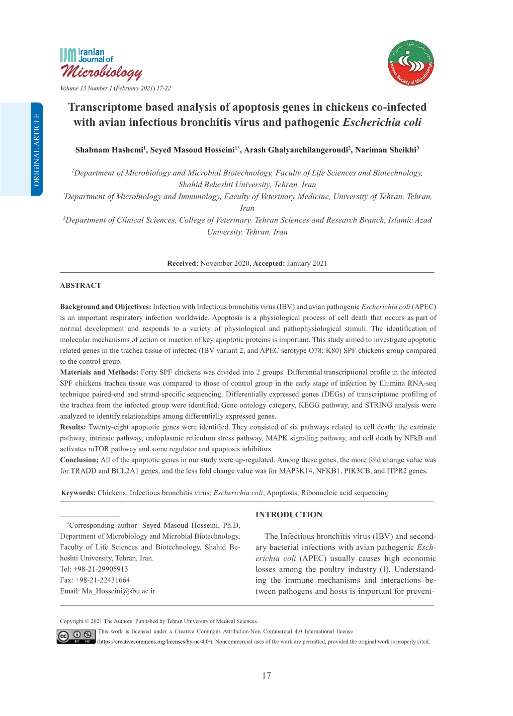 Transcriptome Based Analysis of Apoptosis Genes in Chickens Co