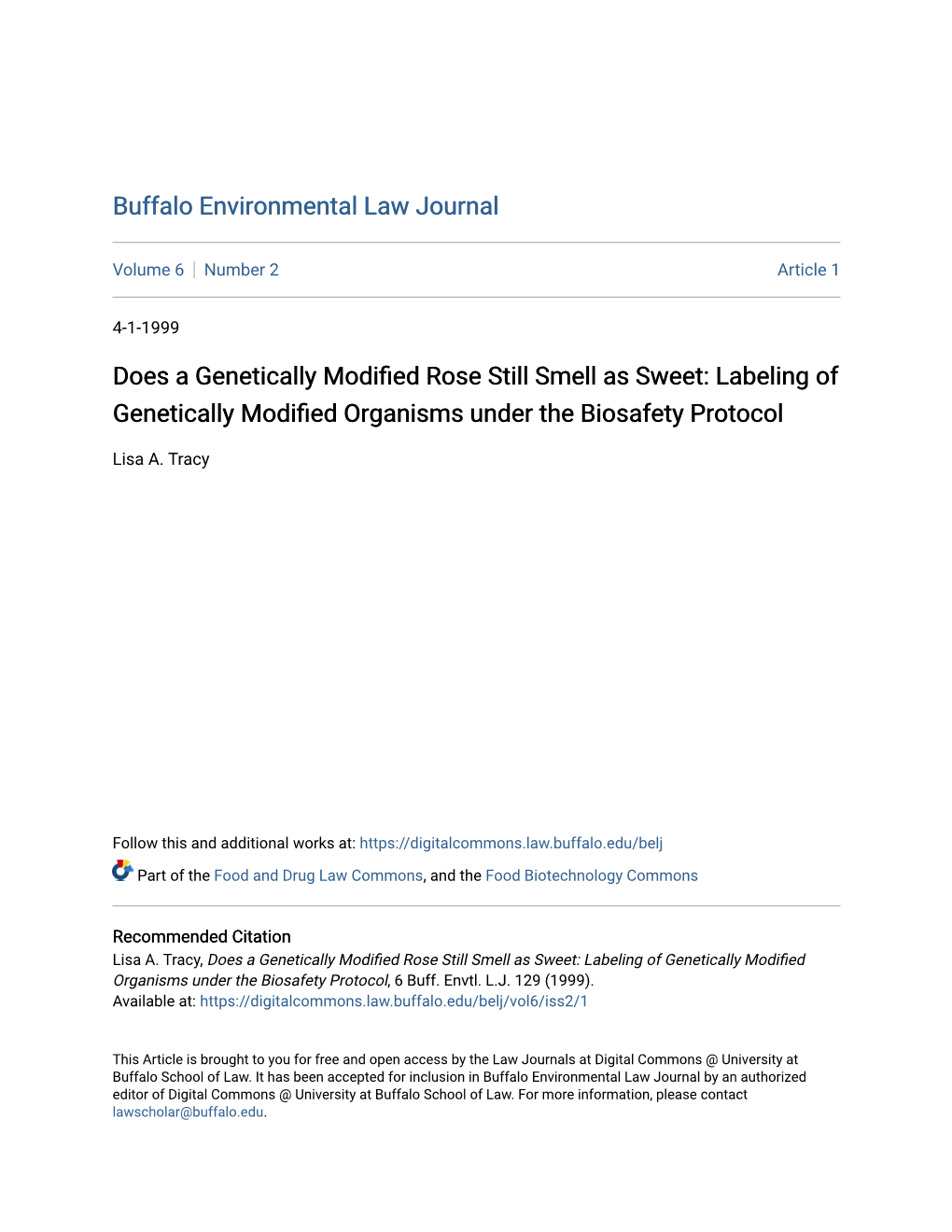 Labeling of Genetically Modified Organisms Under the Biosafety Protocol