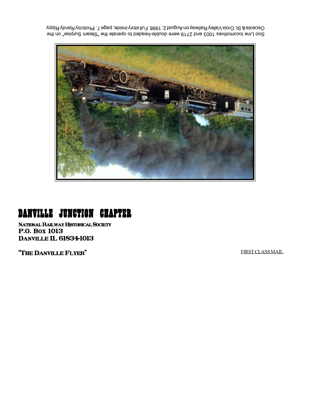 DANVILLE JUNCTION CHAPTER National Railway Historical Society P.O