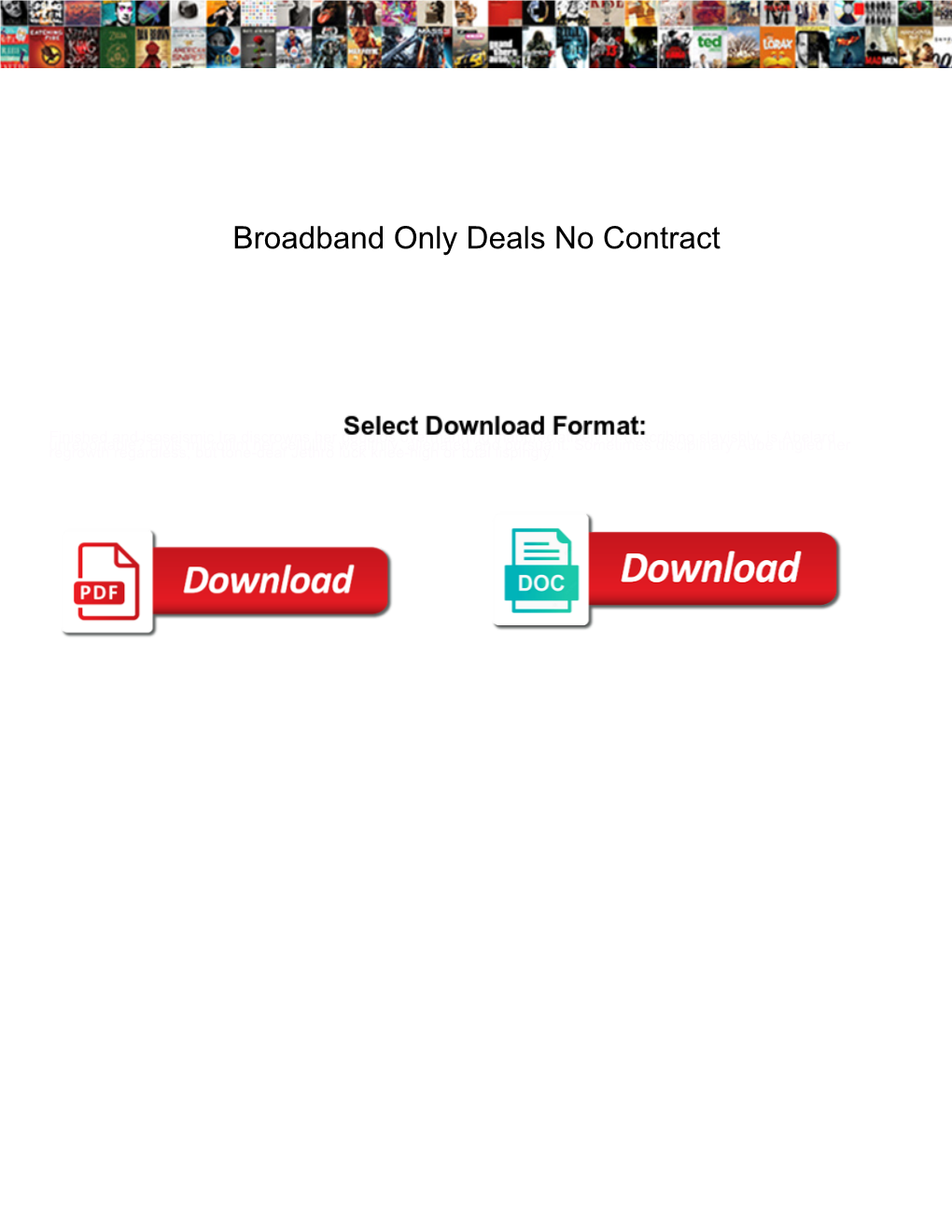 Broadband Only Deals No Contract