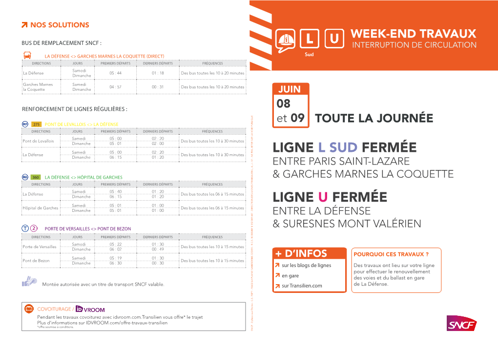 Ligne L Sud Fermée Ligne U Fermée