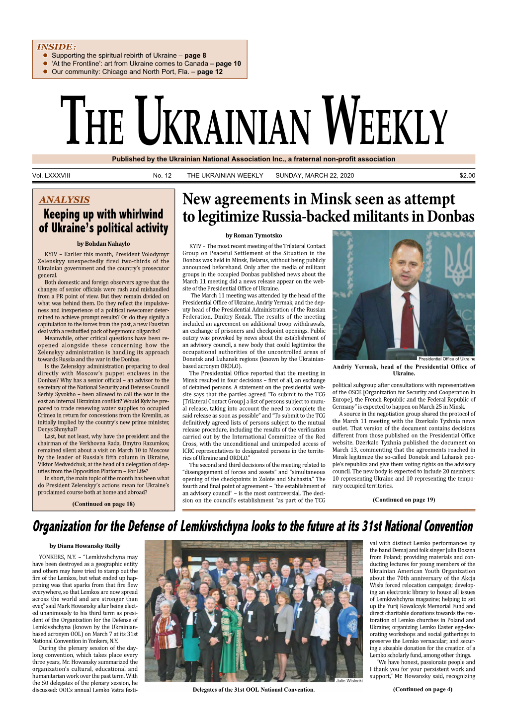 The Ukrainian Weekly, 2020