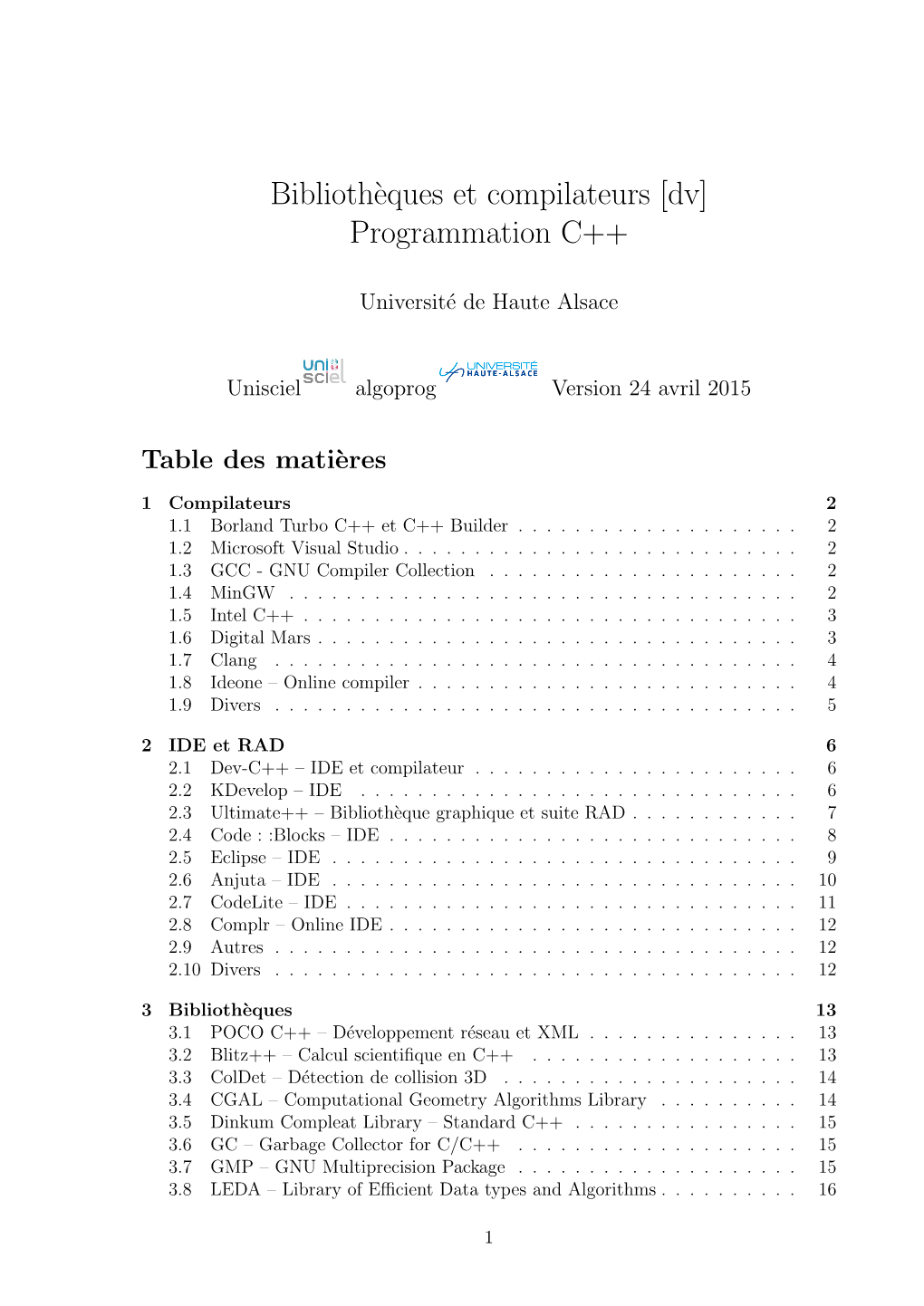 Biblioth`Eques Et Compilateurs [Dv] Programmation C++