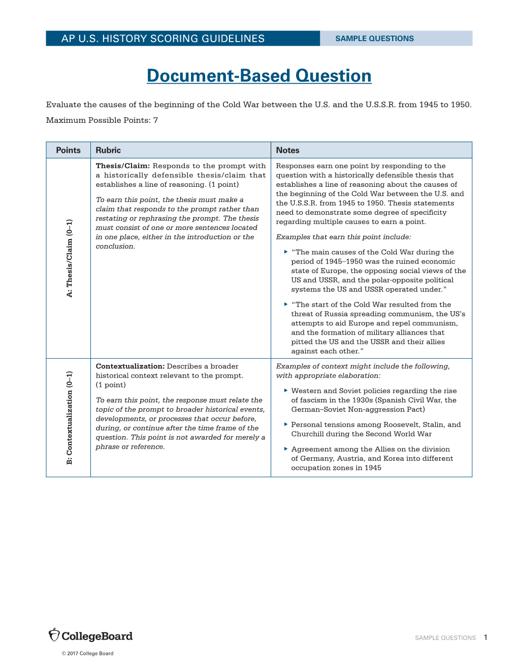 Document-Based Question