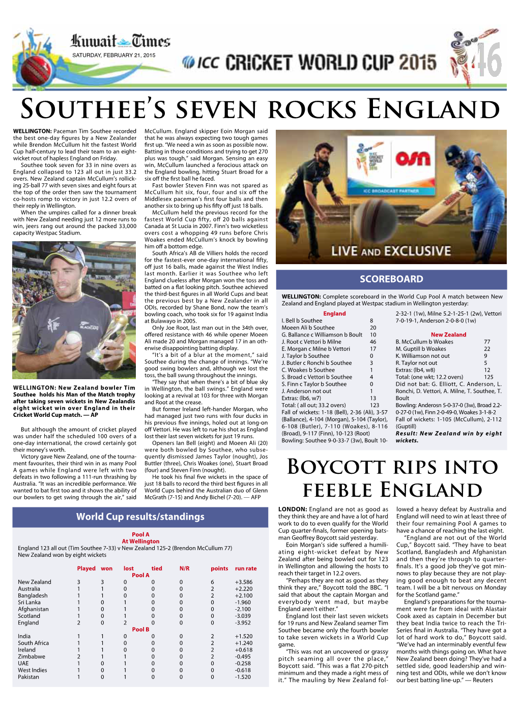 Southee's Seven Rocks England