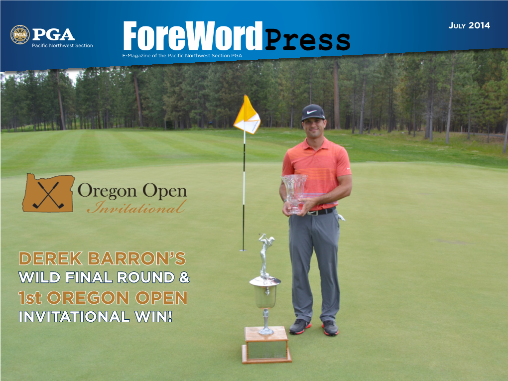 DEREK BARRON's 1St OREGON OPEN