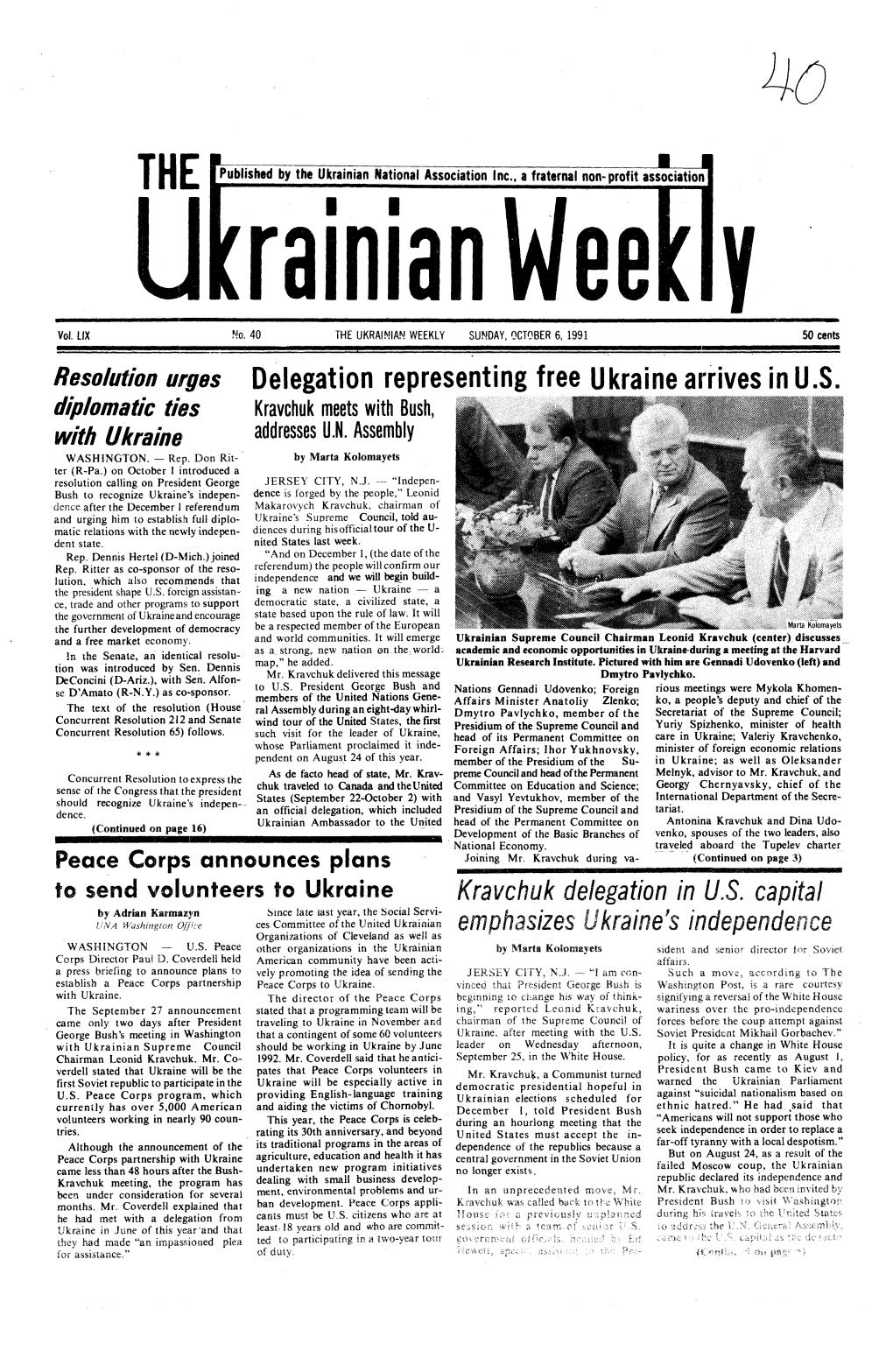 The Ukrainian Weekly 1991, No.40