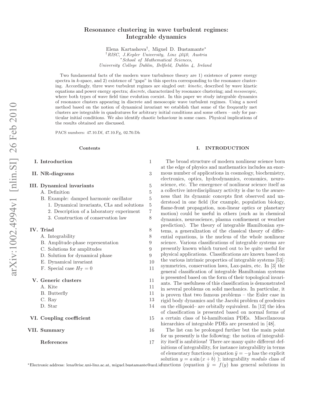 Resonance Clustering in Wave Turbulent Regimes: Integrable