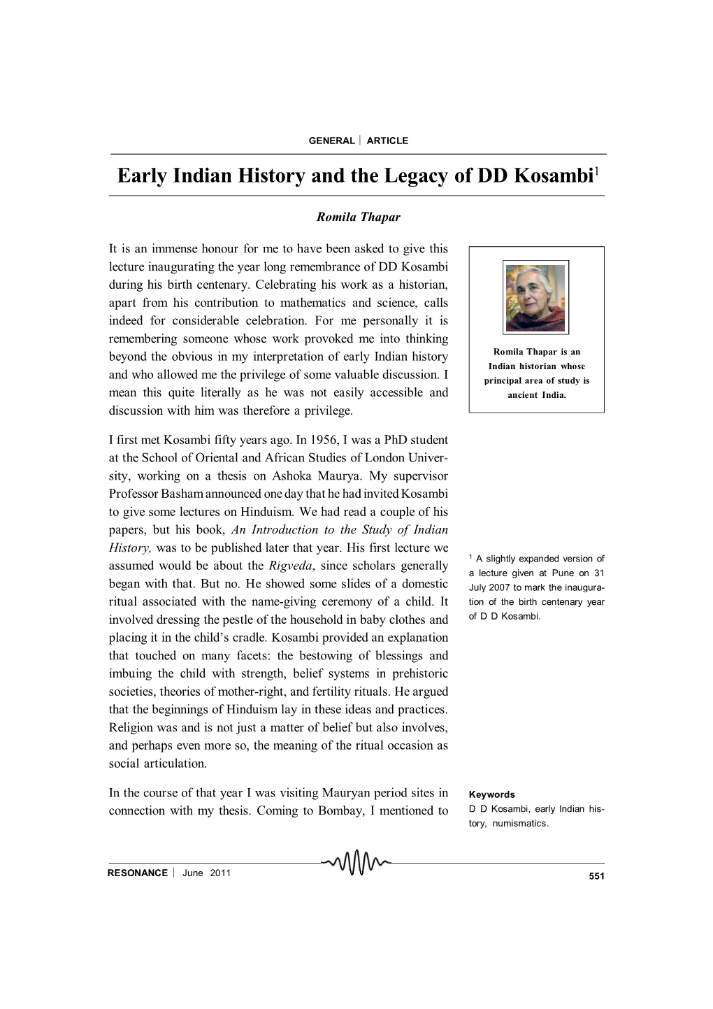 Early Indian History and the Legacy of DD Kosambi1