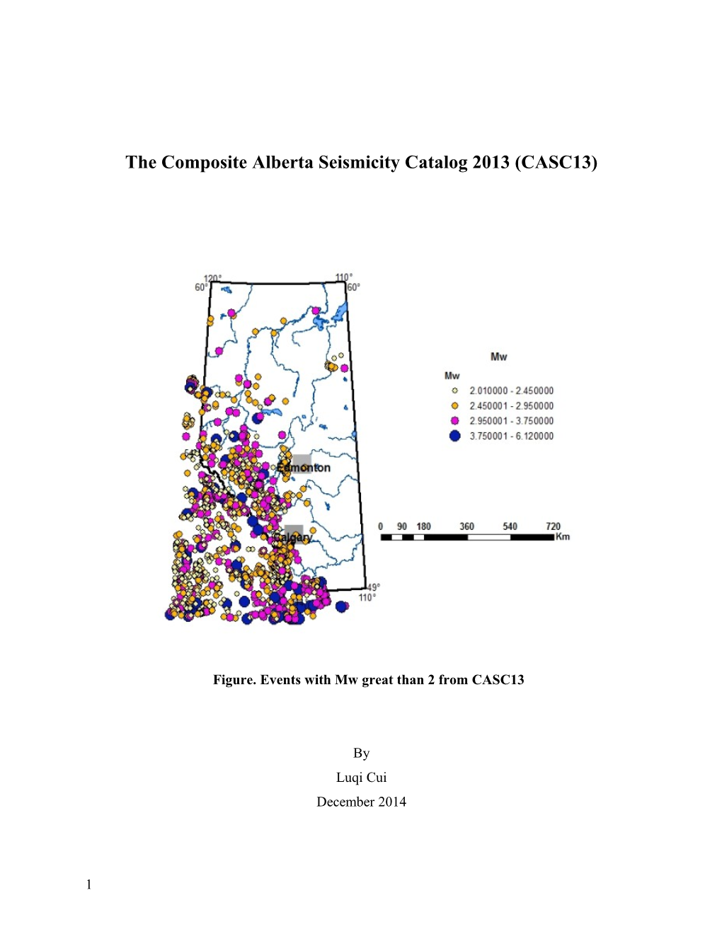 The Composite Alberta Seismicity Catalog 2013 (CASC13)