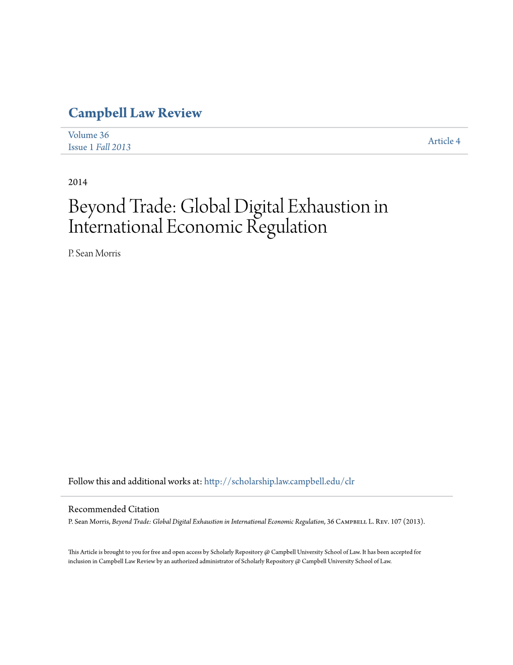 Beyond Trade: Global Digital Exhaustion in International Economic Regulation P