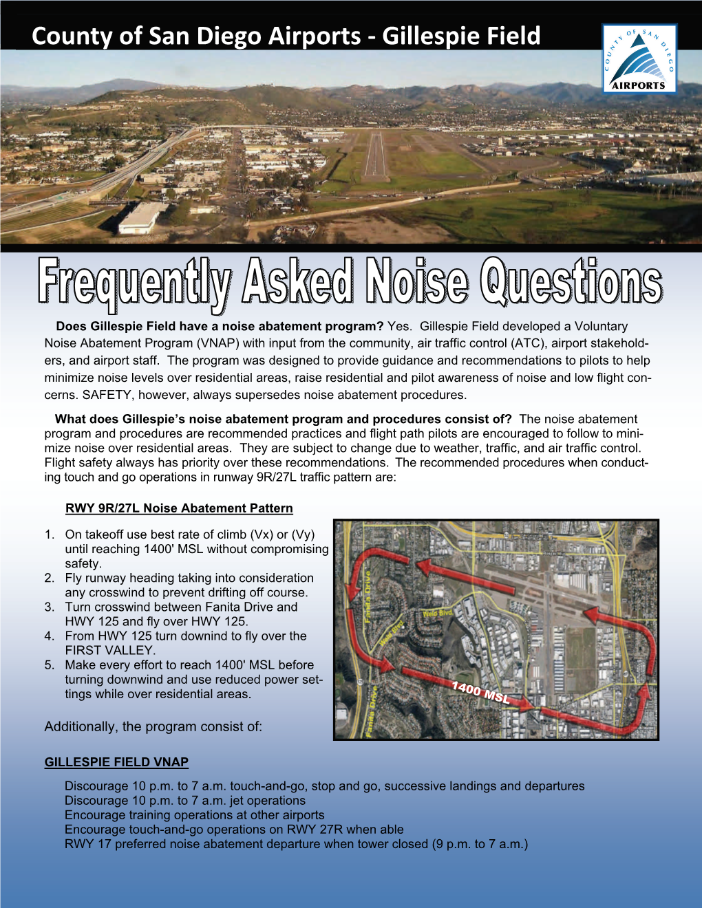 County of San Diego Airports ‐ Gillespie Field